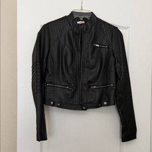 BONGO Black Leather Moto Jacket